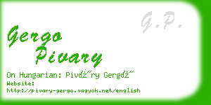 gergo pivary business card